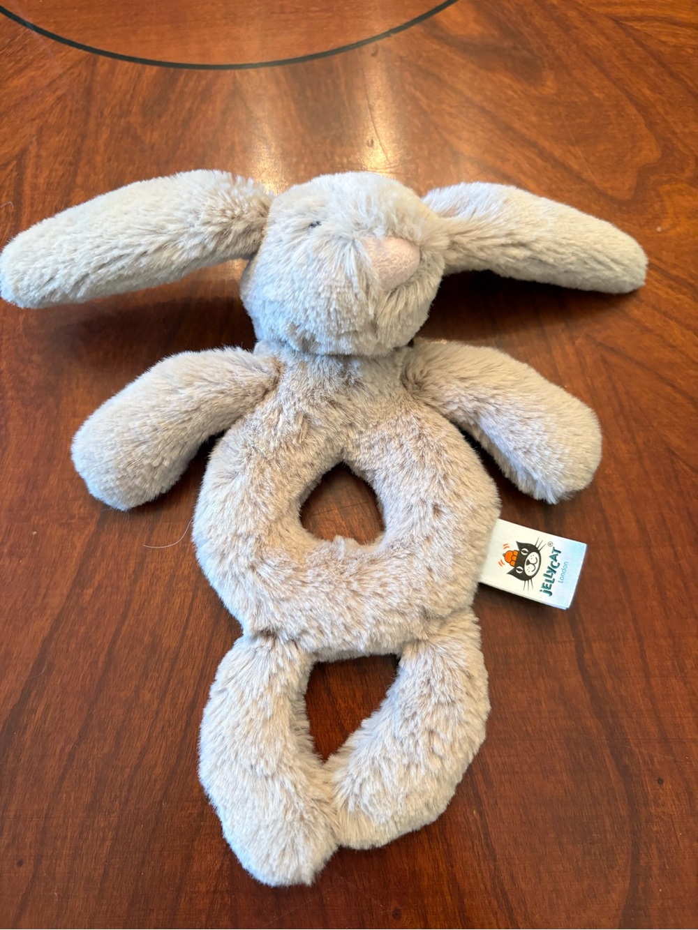 Jellycat Cream Plush Bunny Ring Rattle